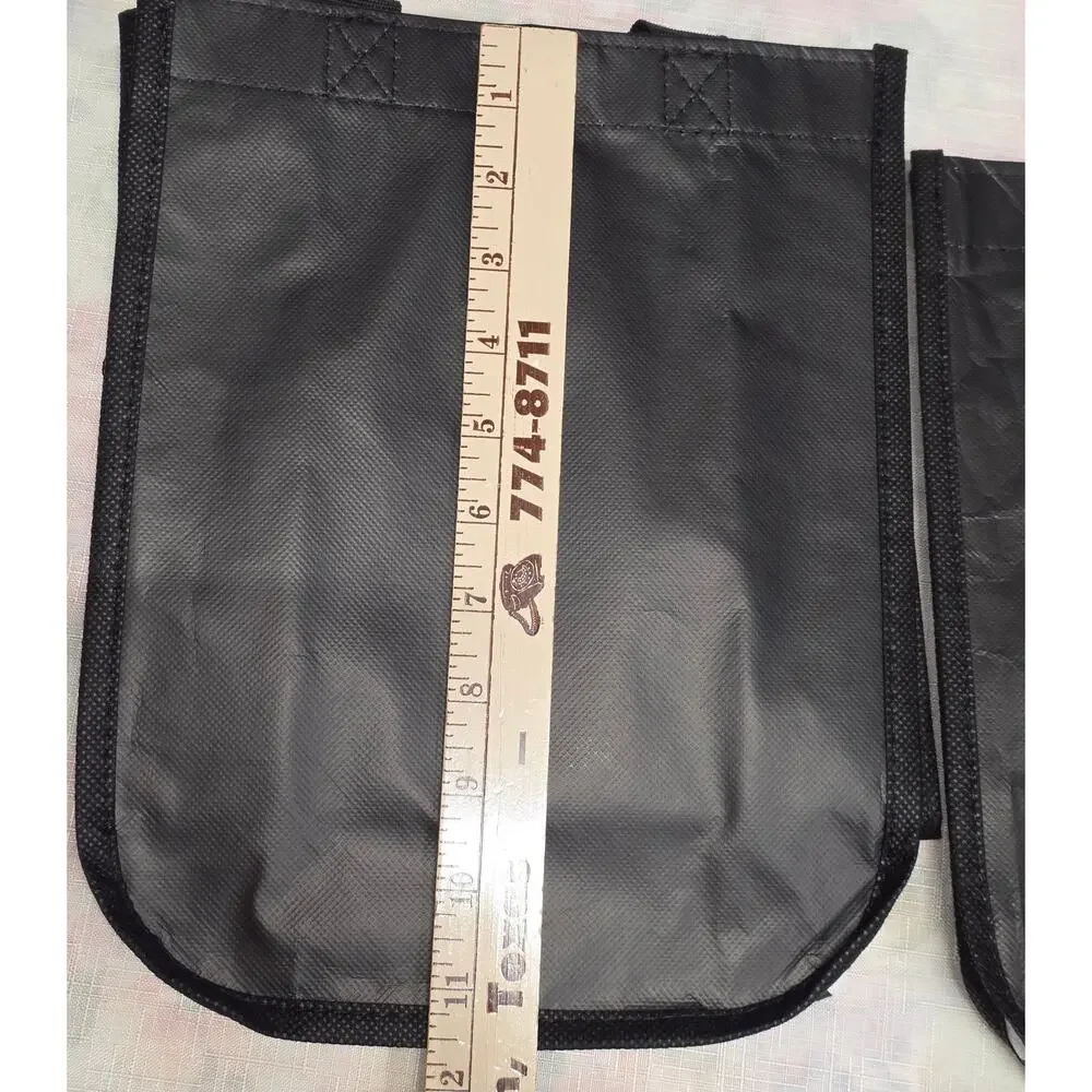 Lululemon Reusable Shopping Tote Bags Set of 4 Small Black Logo Gym- 11x9